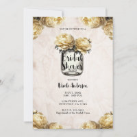Yellow Peony Mason Jar Rustikales Brautparty