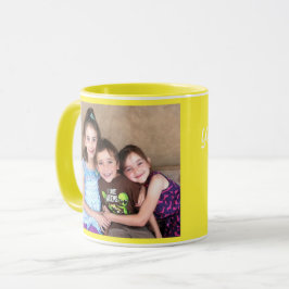 Yellow Personalize FOTO TEMPLATE Geschenk Kaffee T Tasse
