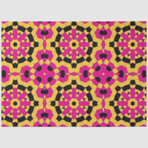 Yellow Pink & Black Geometric Mosaik Muster Seidenpapier