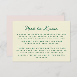 Yellow Pink Green Simple Additional Information  Begleitkarte