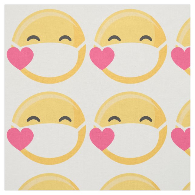 Yellow Pink Herz Face Maske lächelnd emoji Stoff (Muster)