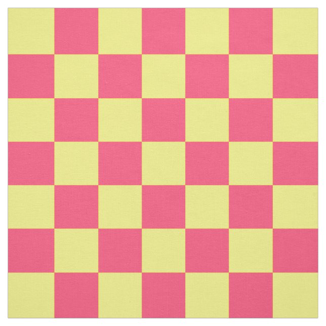 Yellow Pink Karo Schachbrett Muster Textil Stoff (Muster)