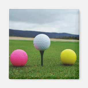 YELLOW, PINK UND WHITE Golf Balls Magnet