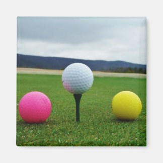 YELLOW, PINK UND WHITE Golf Balls Magnet