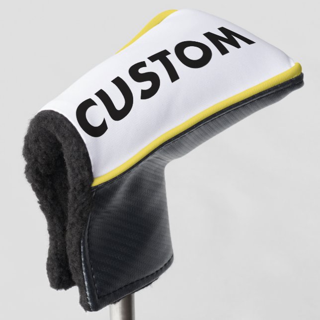 YELLOW Piping Custom Golf Putter Headcover Blank (3/4 Vorderseite)