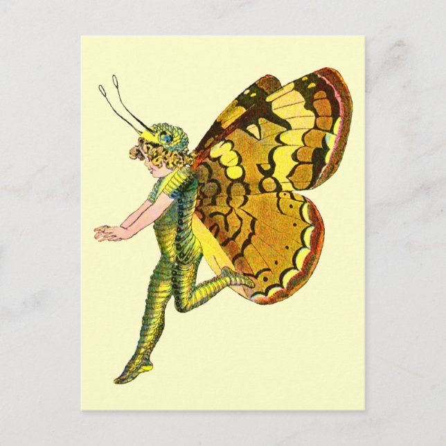 Yellow Pixie Fairy Postkarte (Vorderseite)