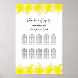 Yellow Plumeria Frangipani Hochzeitsdiagramm Poster