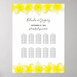Yellow Plumeria Frangipani Hochzeitsdiagramm Poster