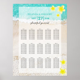 Yellow Plumeria Frangipani Hochzeitsdiagramm Poster