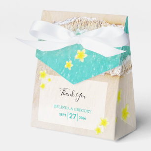 Yellow Plumeria Frangipani Tropical Beach Wedding Geschenkschachtel