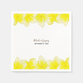 Yellow Plumeria Frangipani Wedding Serviette