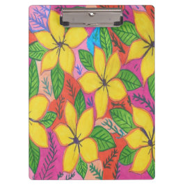 Yellow Plumeria Garden Klemmbrett