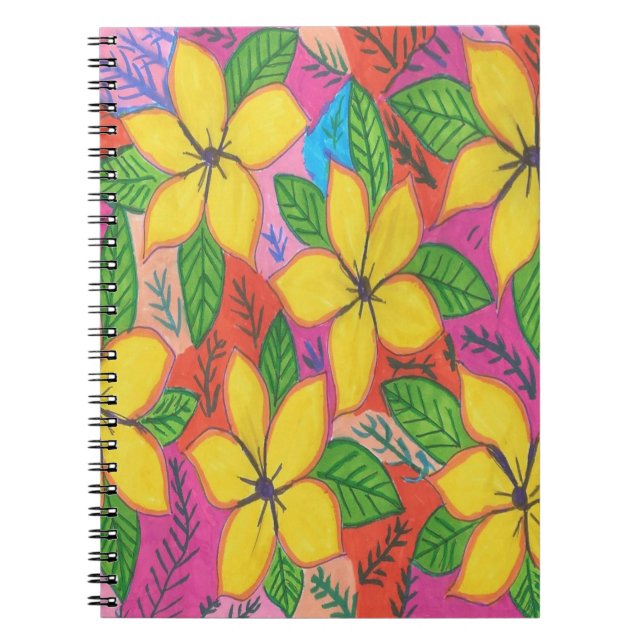 Yellow Plumeria Garden Notizblock (Vorderseite)