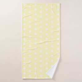 Yellow Poka Dots Badehandtuch