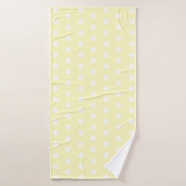 Yellow Poka Dots Badehandtuch (Badehandtuch)