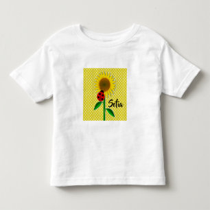 Yellow Polka Dot and Sunflowers Baby Girl T - Shir Kleinkind T-shirt