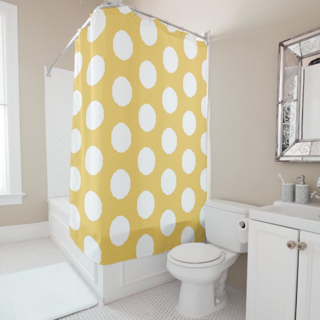 Yellow Polka Dot Design Duschvorhang (Beispiel)