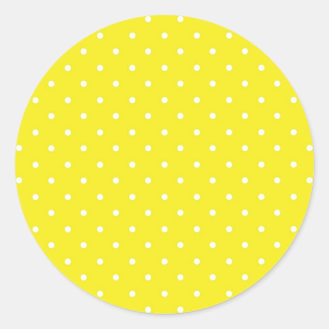 Yellow Polka Dot Design Runder Aufkleber (Vorderseite)