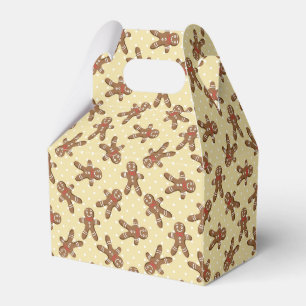 Yellow Polka Dot Gingerbread Mann Weihnachtskeks Geschenkschachtel