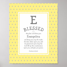 Yellow Polka Dot Name Sessing Kinderzimmer Poster