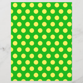 Yellow Polka Dot Pattern auf hellgrünem Scrapbook