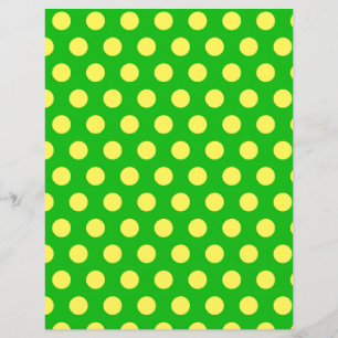 Yellow Polka Dot Pattern auf hellgrünem Scrapbook