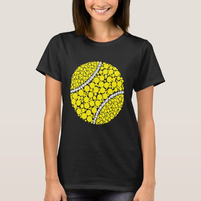 Yellow Polka Dot Tennis Ball Internationaler Dotda T-Shirt (Vorderseite)
