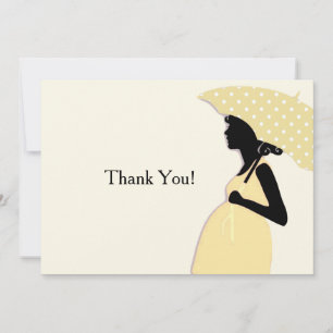 Yellow Polka Dot Umbrella Vielen Dank Notenecard Mitteilungskarte