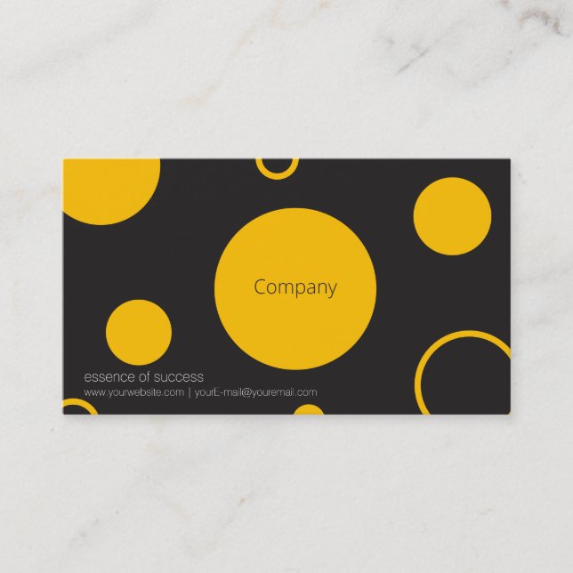 Yellow Polka Dots Business Card Visitenkarte (Vorderseite)