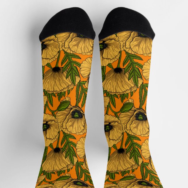 Yellow poppies socken (Oben)