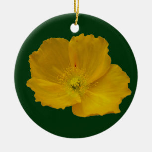 Yellow Poppy Alaskan Wildblume Floral Keramik Ornament