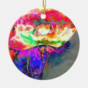 Yellow Poppy Keramik Ornament