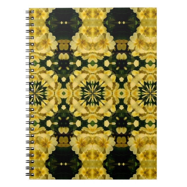 Yellow Primrose Blume Abstrakt Art Notebook Notizblock (Vorderseite)