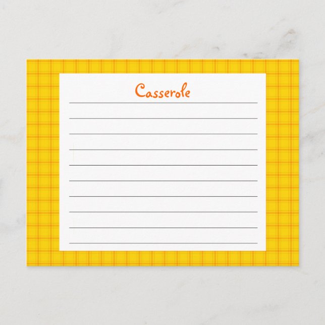 Yellow Print Rezeptkarte Postkarte (Vorderseite)
