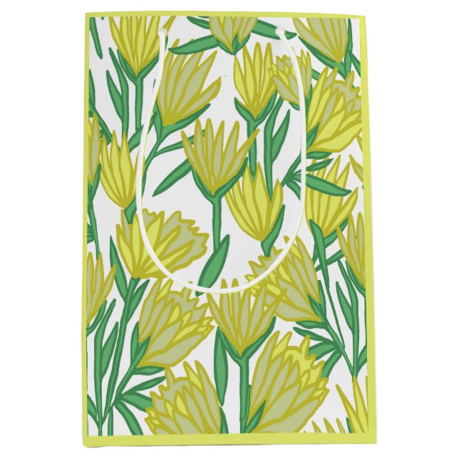 Yellow Protea Design Mittlere Geschenktüte (Vorderseite)