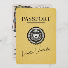 Yellow Puerta Vallarta Passport Save the Date