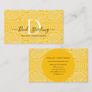 Yellow Python Skin Business Card Visitenkarte