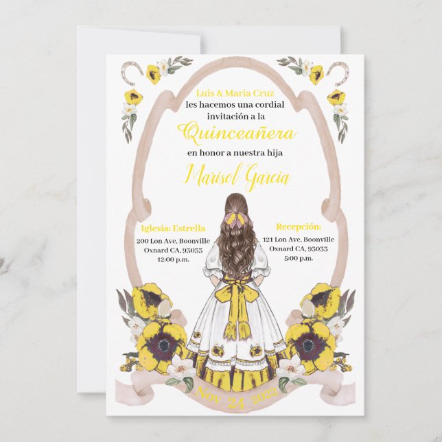 Yellow  Quinceanera Charra, Rancho Charro Western (Vorderseite)