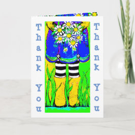 Yellow Rain Boots Daisies Springtime Vielen Dank Karte