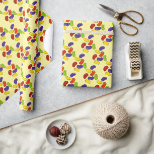 Yellow Rainbow Jelly Bean Oaster Candy Print Geschenkpapier
