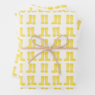 Yellow Rainstiefel Kleinkind Wellies Babydusche Geschenkpapier Set