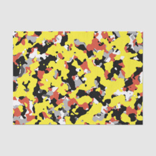 Yellow Red Black Grau Camouflage Camouflage Party Seidenpapier