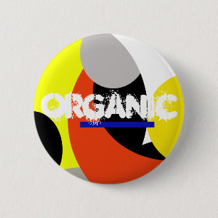 Yellow Red Blue Abstrakte Kunst Button