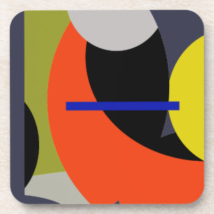 Yellow Red Blue Abstrakte Kunst Getränkeuntersetzer
