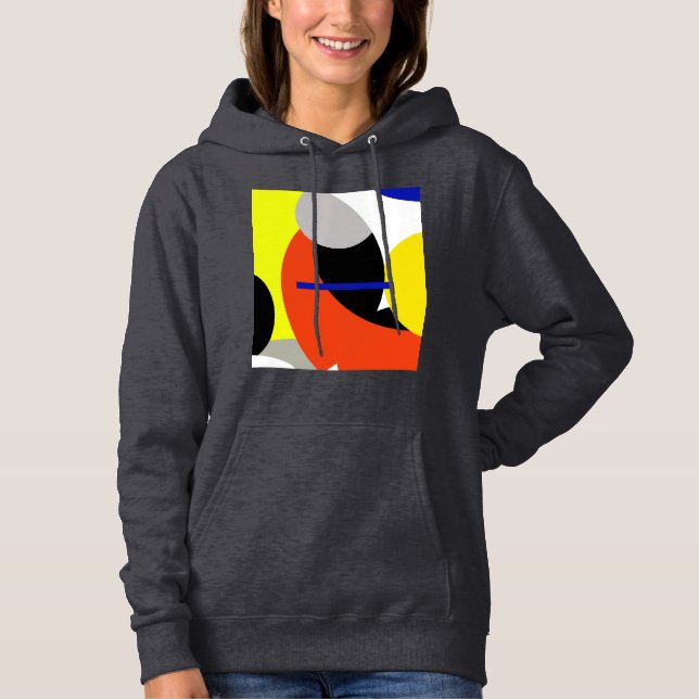 Yellow Red Blue Abstrakte Kunst Hoodie (Vorderseite)