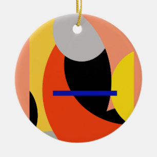 Yellow Red Blue Abstrakte Kunst Keramik Ornament