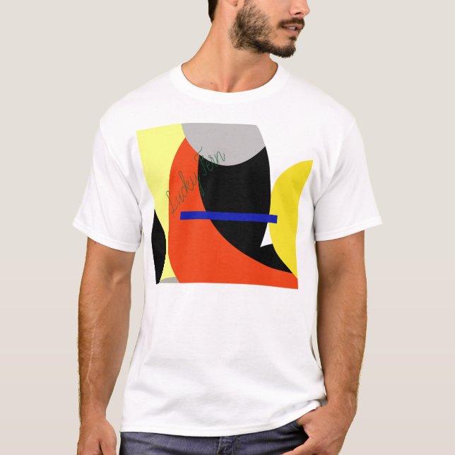 Yellow Red Blue Abstrakte Kunst T-Shirt (Vorderseite)