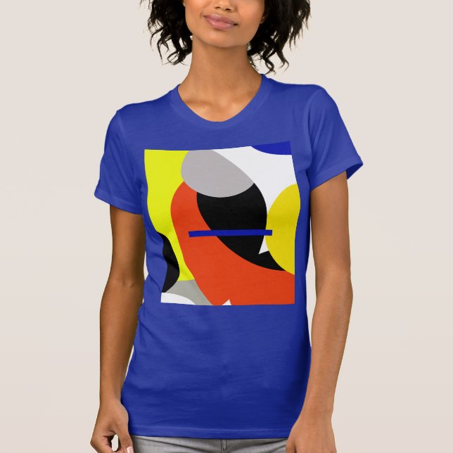 Yellow Red Blue Abstrakte Kunst T-Shirt (Vorderseite)