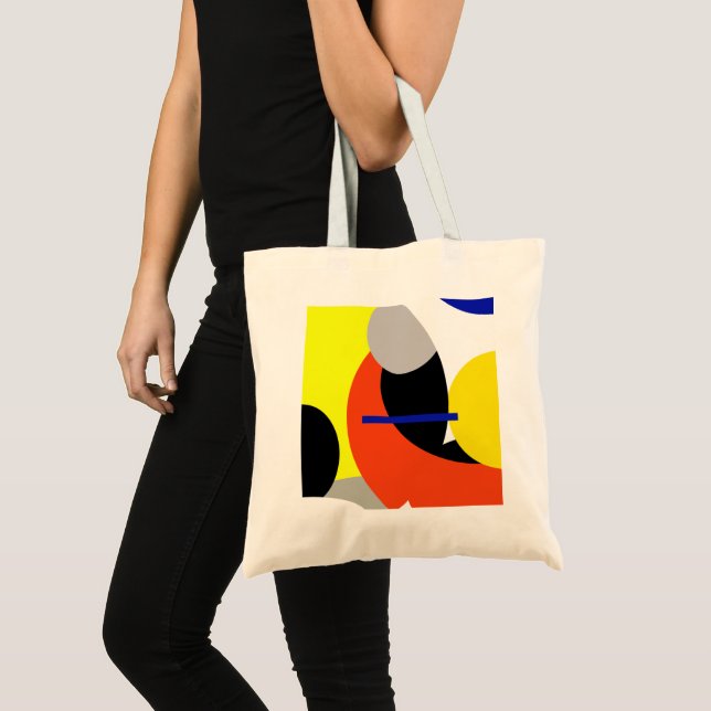 Yellow Red Blue Abstrakte Kunst Tragetasche (Vorderseite (Produkt))