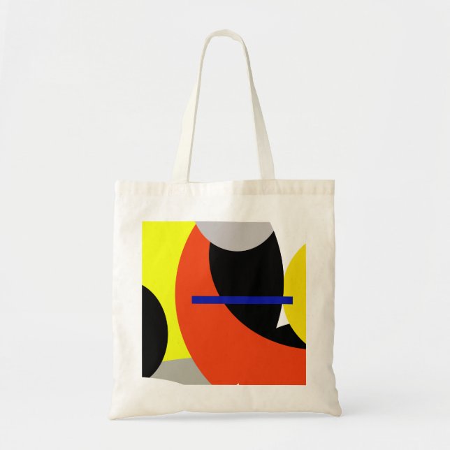 Yellow Red Blue Abstrakte Kunst Tragetasche (Vorne)